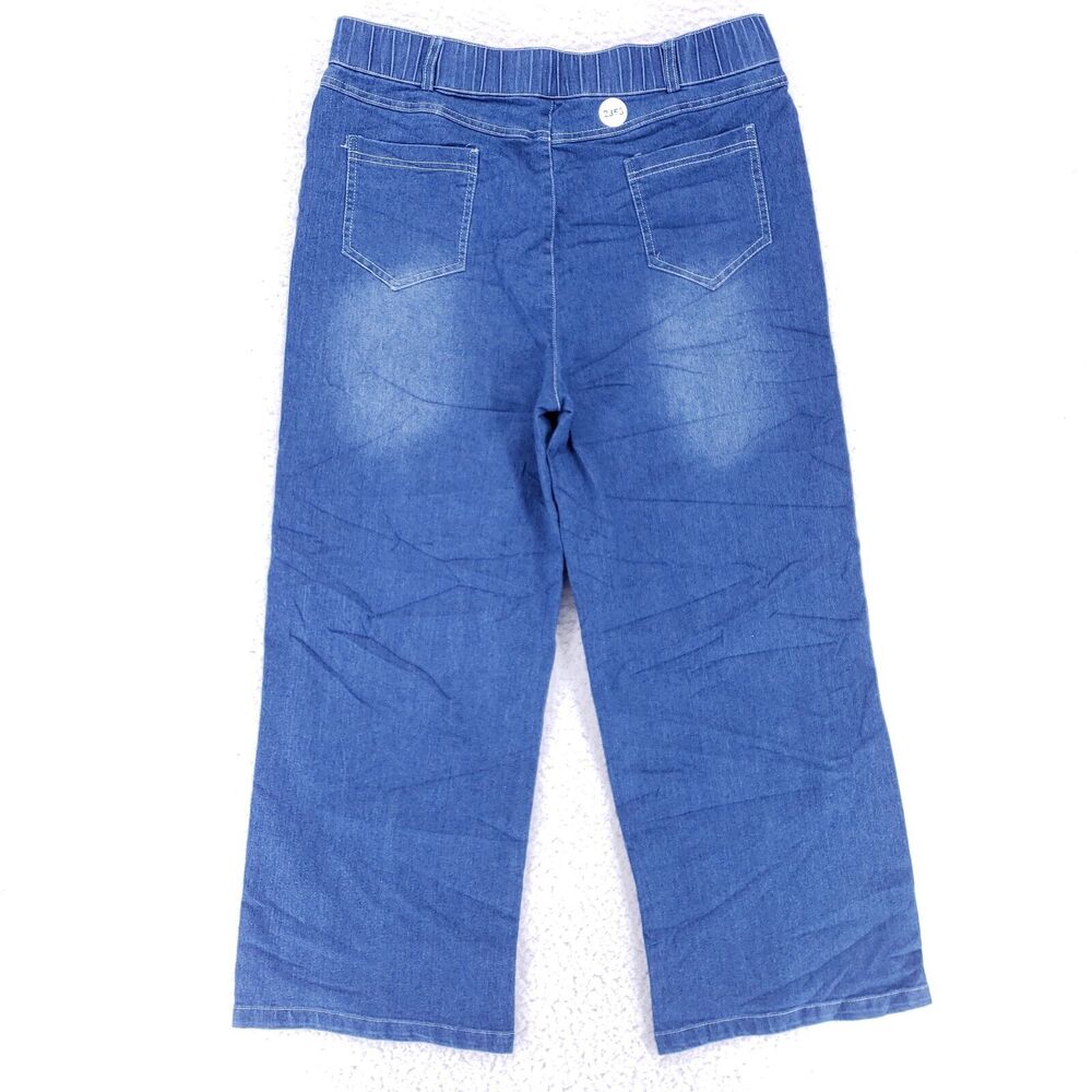 Jeans Denim Cotton Womens SZ L Blue Straight Stretch VTG Mid Rise 90s Slim Y2K